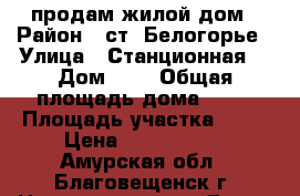 продам жилой дом › Район ­ ст. Белогорье › Улица ­ Станционная  › Дом ­ 2 › Общая площадь дома ­ 50 › Площадь участка ­ 10 › Цена ­ 1 150 000 - Амурская обл., Благовещенск г. Недвижимость » Дома, коттеджи, дачи продажа   